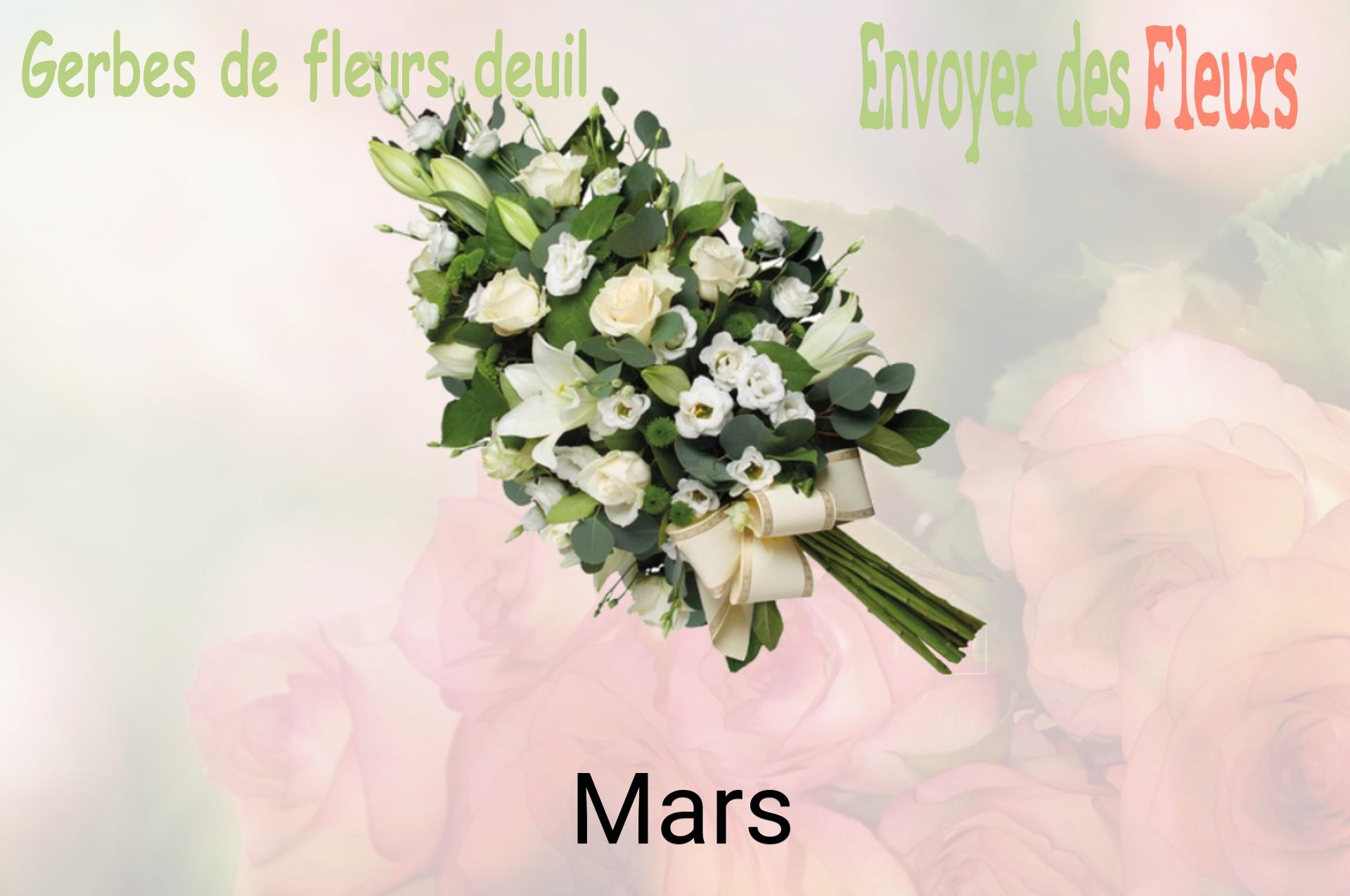 Gerbe de fleurs de deuil livrée à Mars
